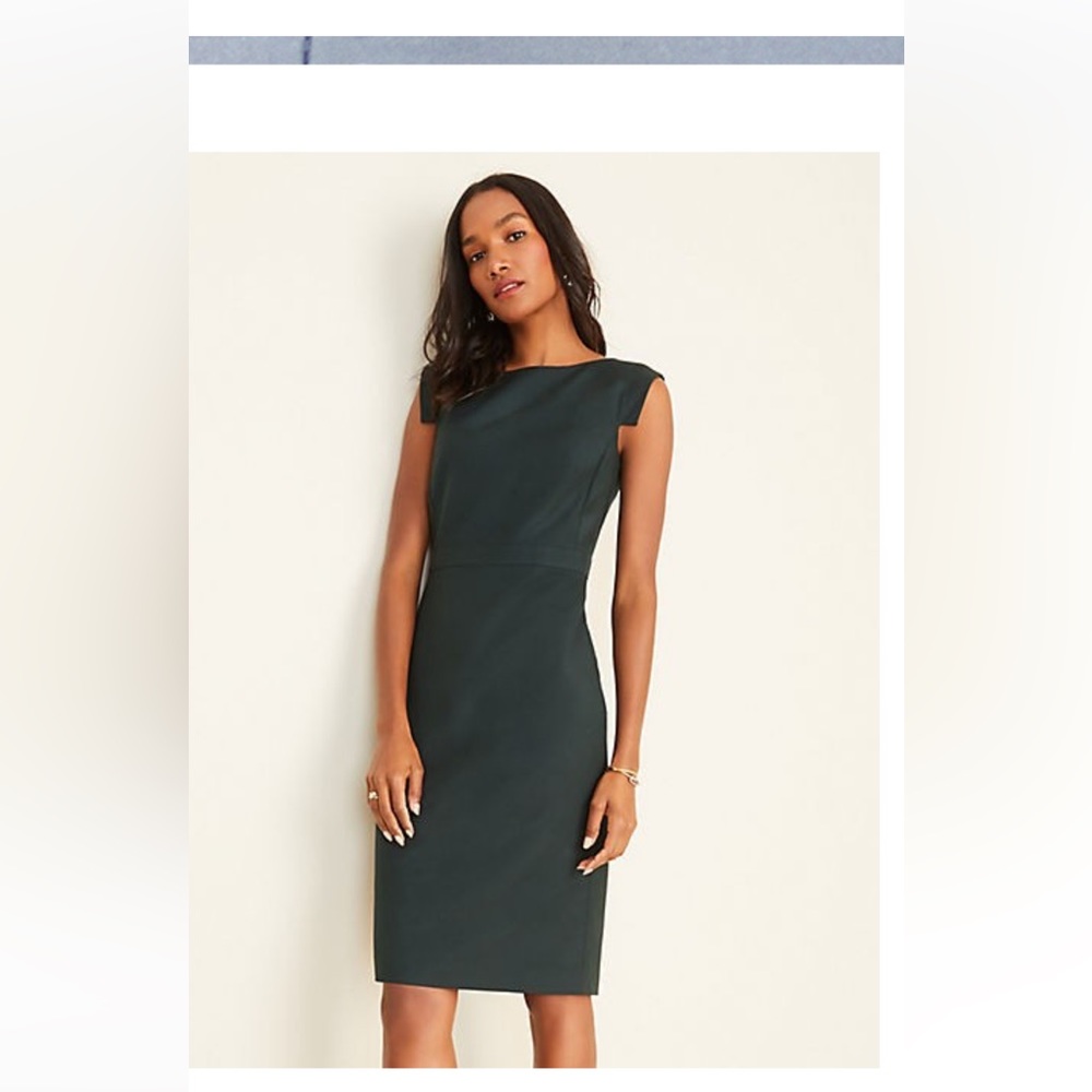 EUC Ann Taylor Suiting Dress Dark Green 00P